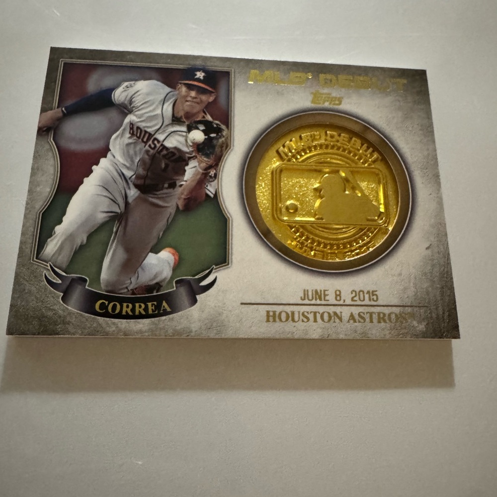 Houston Astros MLB Debut Card with Gold Medallion